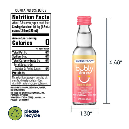 SodaStream bubly Drops, Bellini Bliss, 1.36oz (Pack of 3)