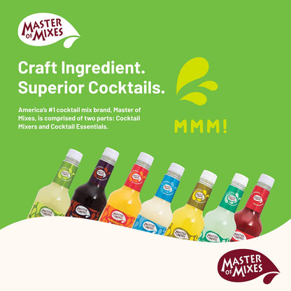 Master of Mixes Blood Orange Margarita Drink Mix, Ready To Use, 1 Liter Bottle (33.8 Fl Oz), Individually Boxed