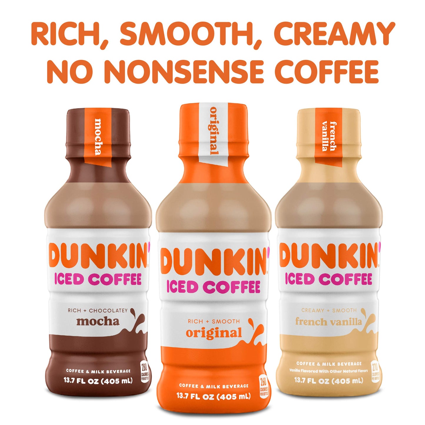 Dunkin' Original Iced Coffee Bottle, 13.7 fl oz, 12 Pack