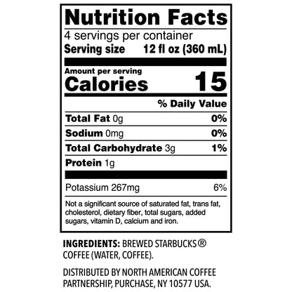 Starbucks Dark Roast Iced Coffee, Black Unsweetened, 48 Fl Oz Bottle