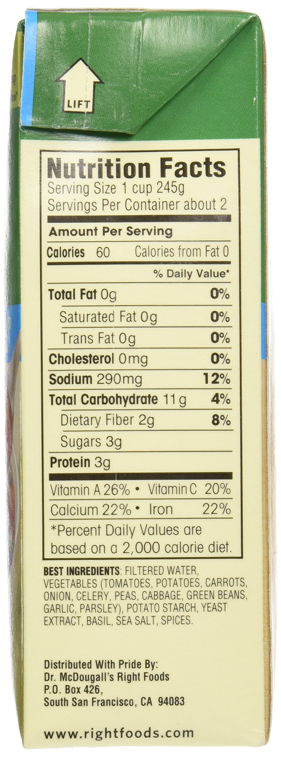 Dr Mcdougalls, Low Sodium Garden Vegetable Soup, 17.9 Ounce (Pack of 6)