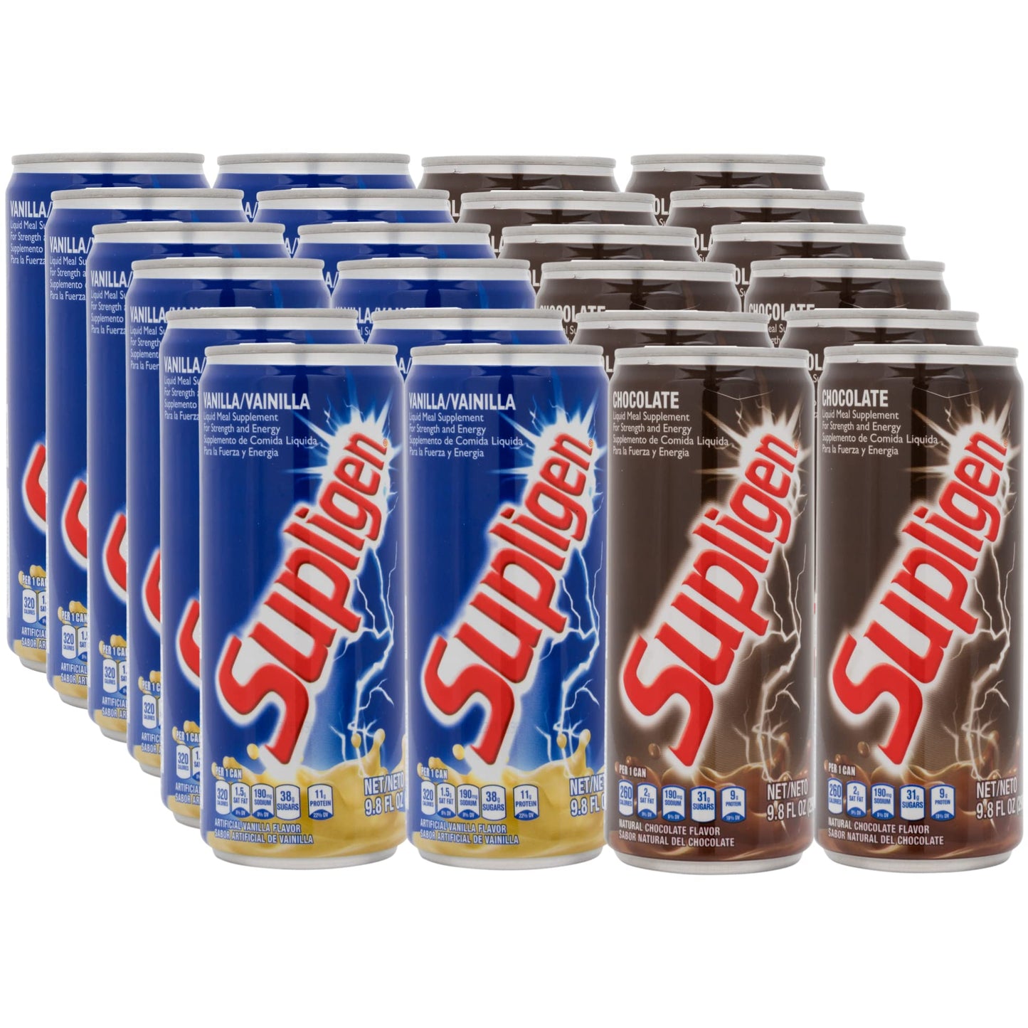 Supligen Vanilla Liquid Meal Supplement 9.87 fl. oz. (Pack of 12) and Supligen Chocolate Liquid Meal Supplement 9.87 fl. oz. (Pack of 12)