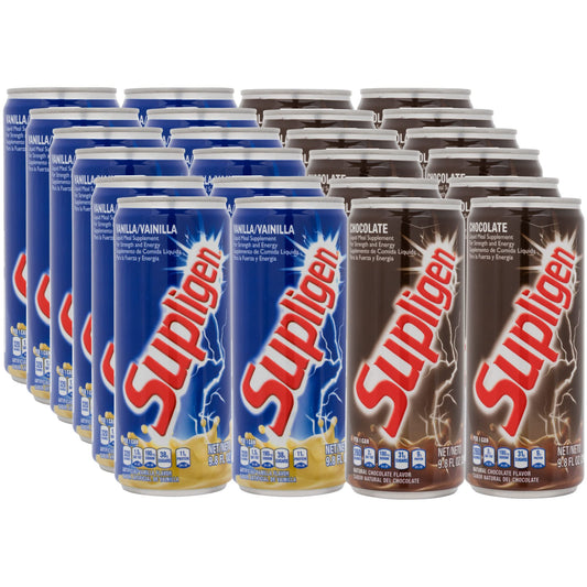 Supligen Vanilla Liquid Meal Supplement 9.87 fl. oz. (Pack of 12) and Supligen Chocolate Liquid Meal Supplement 9.87 fl. oz. (Pack of 12)