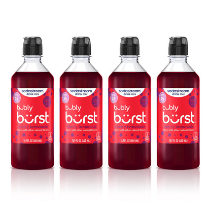 SodaStream Bubly Burst Cherry Lemonade New Pour Bottles (440ml Pack of 4)