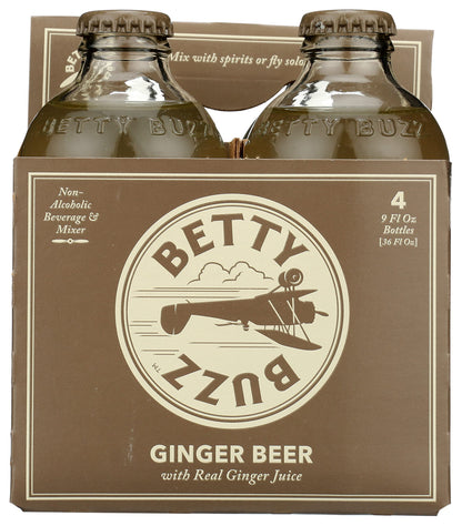 Betty Booze, Ginger Beer, 4pk, 9 Fl Oz