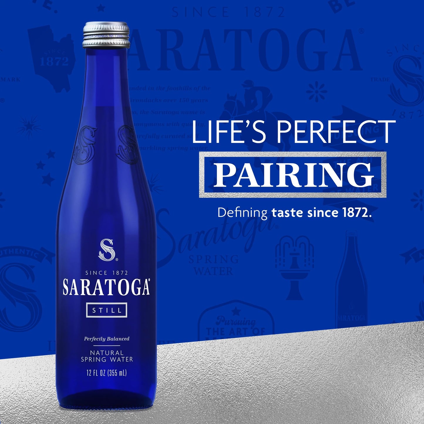 Saratoga Spring Water Bottles, 24 Pack – Still Bottled Water - Glass Bottles - 12 Fl Oz