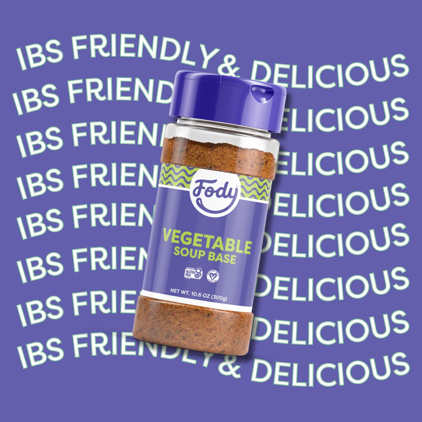 Fody Foods Vegetable Soup Base & Seasoning, 10.6 Oz, Ready to Use, Garlic and Onion Free, Low FODMAP Certified, Gut & IBS Friendly, Vegan, Non-GMO, Gluten Free