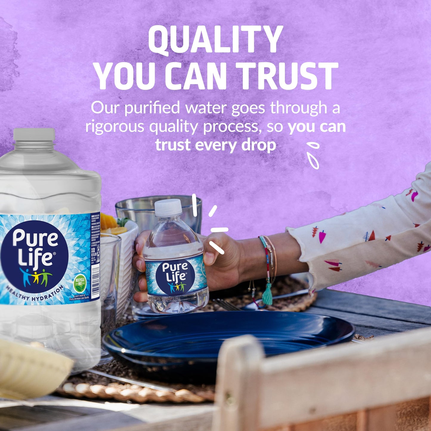 Pure Life Purified Water Bottles, 3L Jug - Still Bottled Water Enhanced with Minerals for a Crisp Taste, Plastic Bottles