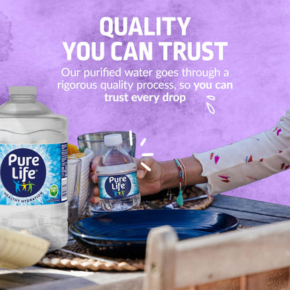 Pure Life Purified Water Bottles, 3L Jug - Still Bottled Water Enhanced with Minerals for a Crisp Taste, Plastic Bottles