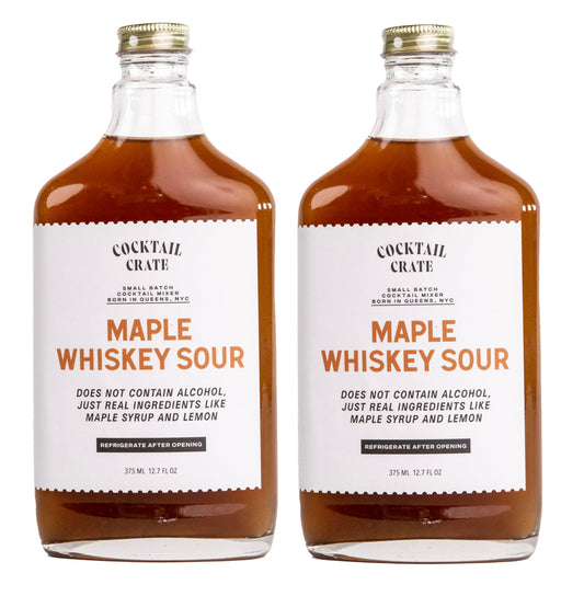Cocktail Crate Maple Whiskey Sour | Makes 34 Cocktails | Award-Winning Mixers | Premium Syrup Handcrafted with Aromatic Bitters & Demerara Sugar | 12.7oz, 2 pack
