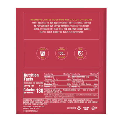 La Colombe Coffee, Strawberry Mocha Cold Brew Draft Latte, 9 fl oz Cans, 4 Pack