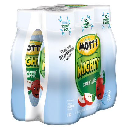 Mott's Mighty Soarin' Apple Juice Drink, 8 Fl Oz Bottles, 24 Count (8 Packs Of 6), 100% Fruit Juice Combined With Purified Water, Natural Flavors, And Vitamins A, C And E