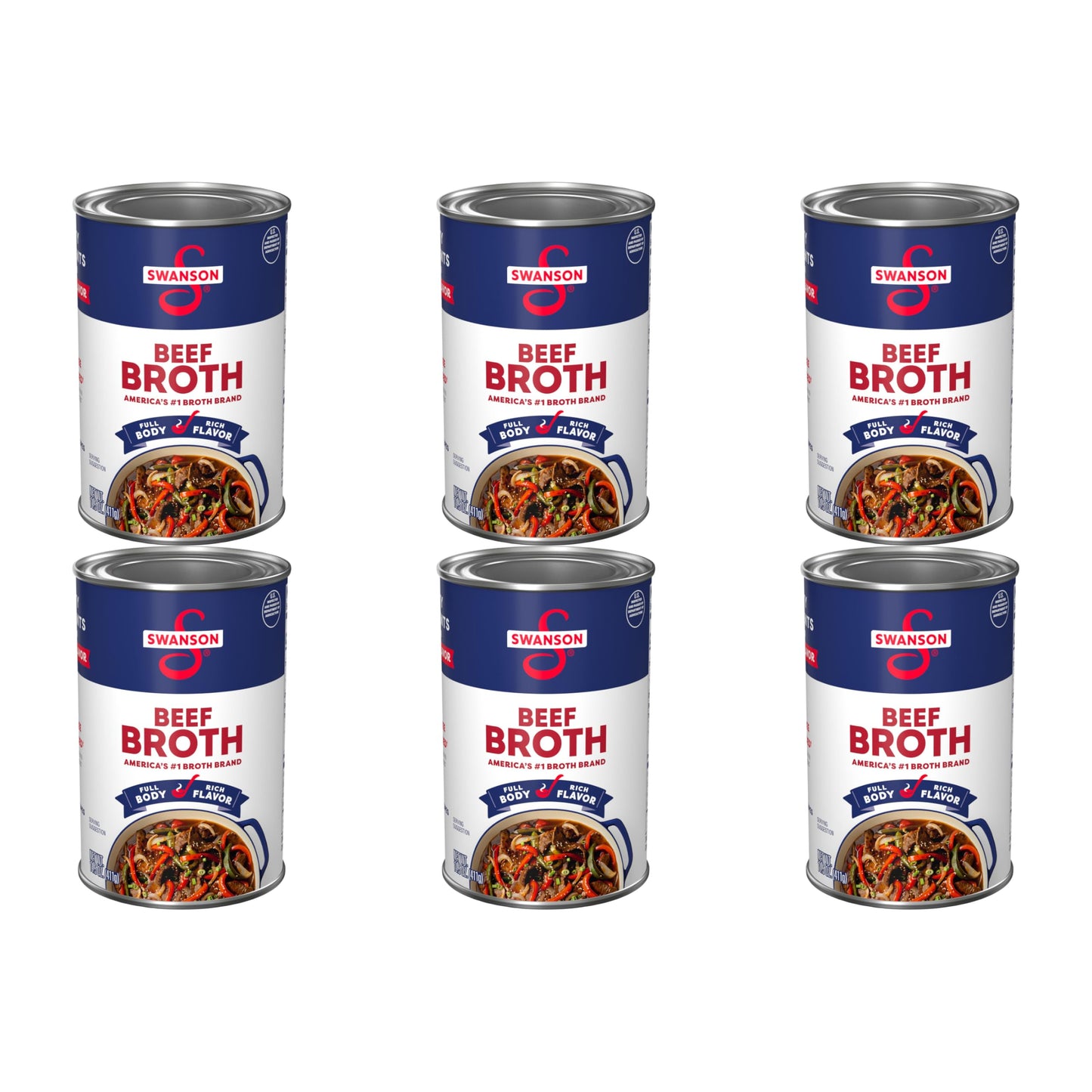 SWANSON S 100% Natural, Gluten-Free Beef Broth, 14.5 Oz Can (Pack of 6)
