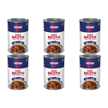SWANSON S 100% Natural, Gluten-Free Beef Broth, 14.5 Oz Can (Pack of 6)