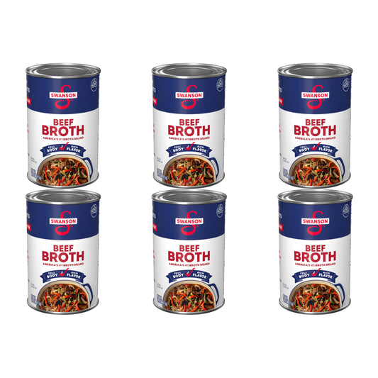 SWANSON S 100% Natural, Gluten-Free Beef Broth, 14.5 Oz Can (Pack of 6)
