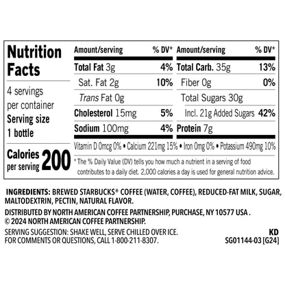 Starbucks Frappuccino, Vanilla Iced Coffee Drink, 9.5oz Bottles (4 Pack)