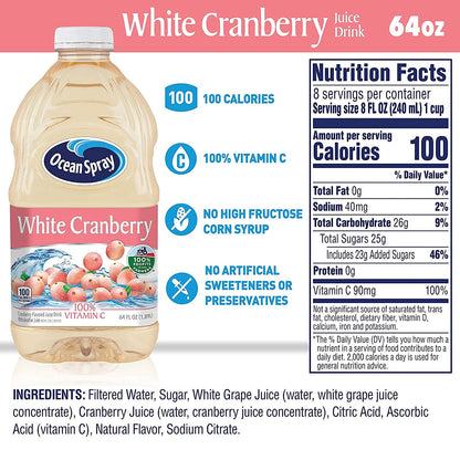 Ocean Spray® White Cranberry Juice Drink, 64 Fl Oz Bottle (Pack of 1)
