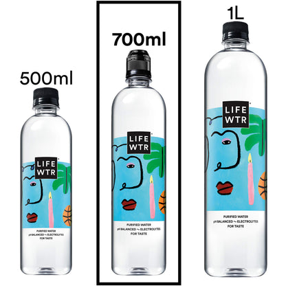 LIFEWTR, Premium Purified Water, pH Balanced with Electrolytes, Flip Cap Bottle, 700 mL