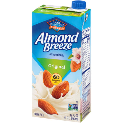 Almond Breeze Dairy Free Almondmilk, Original, 32 Fl Oz (Pack of 12)