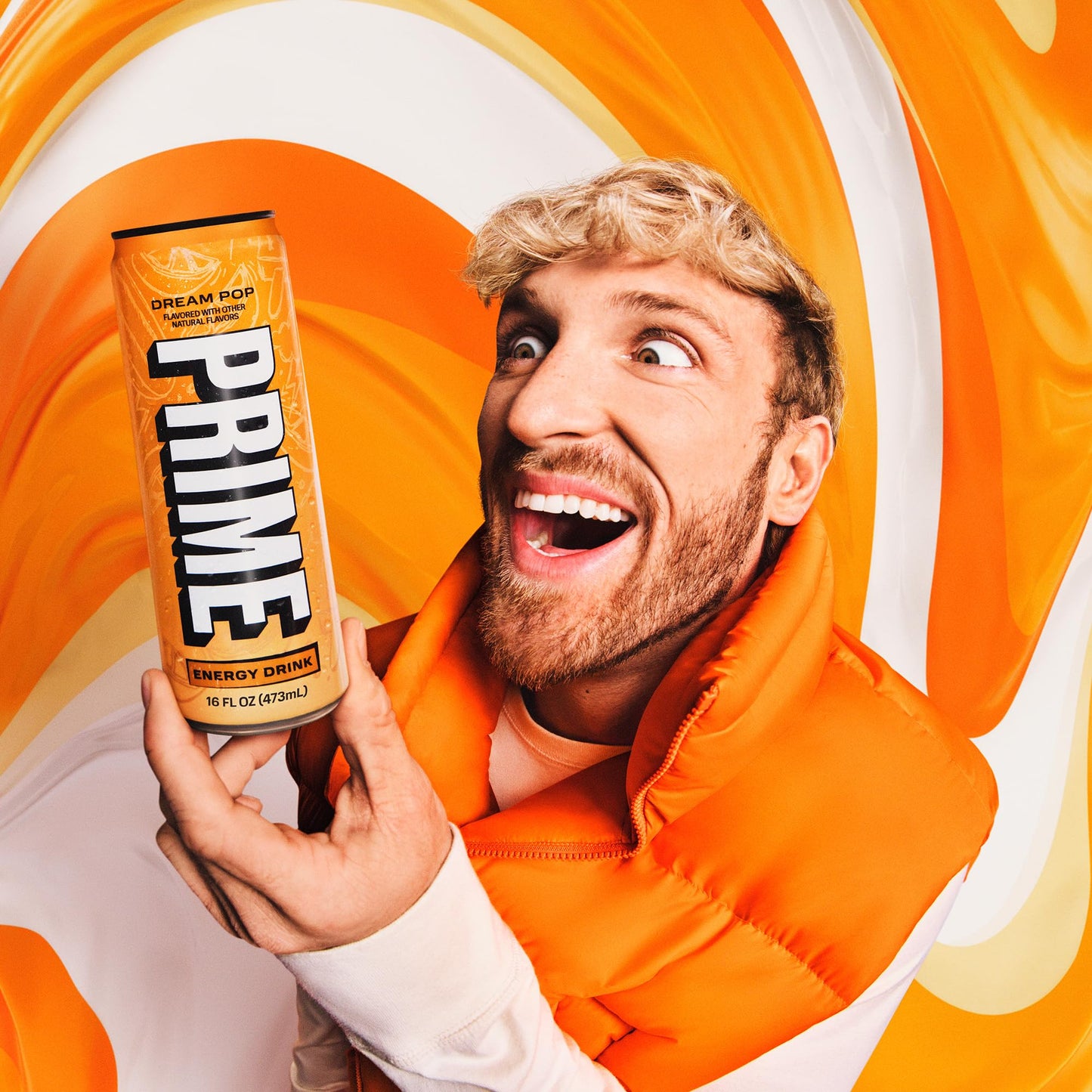 PRIME Energy DREAMPOP, Sugar Free Energy Drink, 200mg Caffeine and 355mg of Electrolytes for Hydration, Low Calorie, Vegan, Gluten Free, 16 Fluid Ounce Can