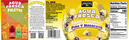 Langers Agua Fresca, Pineapple Passionfruit, 64fl oz (Pack of 8)