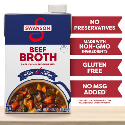 SWANSON S Beef Broth, 48 oz. Carton