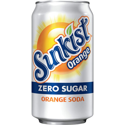 Sunkist Zero Sugar Orange Soda | 12 fl. oz. Cans | 12 Pack | Pack of 2