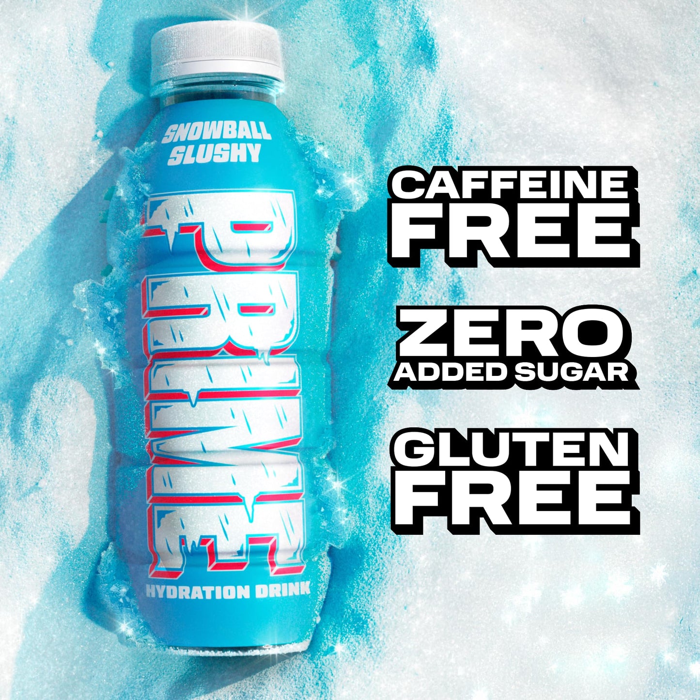 PRIME Hydration, SNOWBALL SLUSHY, Sports Drinks, Electrolyte Enhanced for Replenishing Fluids, 250mg BCAAs, B Vitamins, Antioxidants, Low Sugar, 16.9 Fl Oz, 12 Pack