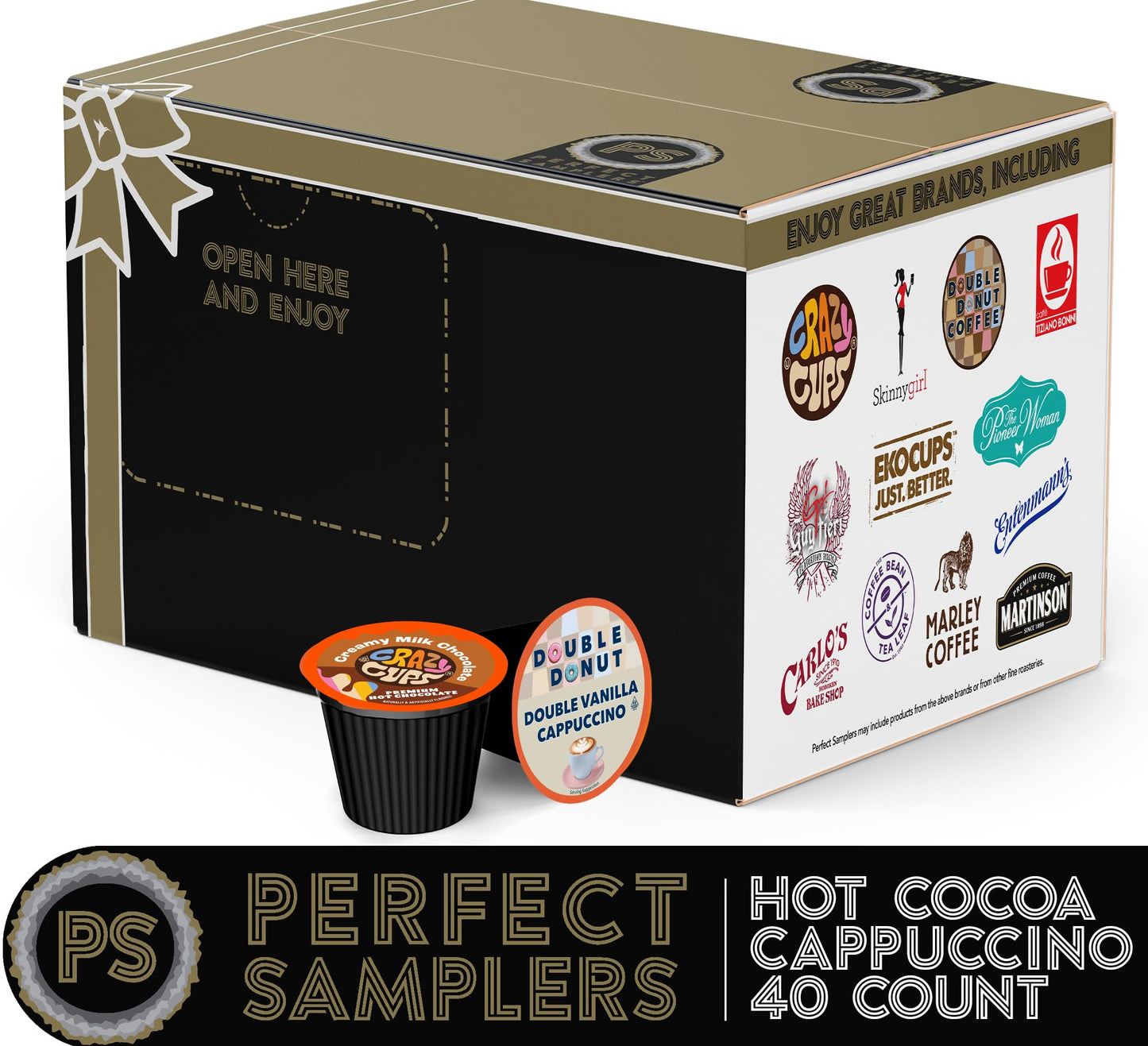 Crazy Cups Cappuccino & Hot Chocolate Variety Pack, Gift Set for Keurig K Cup Machines, 40 Count