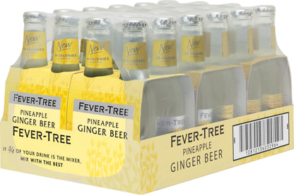 Fever Tree Pineapple Ginger Beer Pack of 24, 6.8 Fl Oz Glass Bottles, Cocktail Mixer
