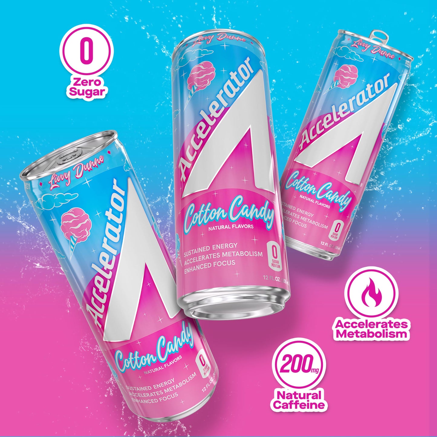 Accelerator Active Energy Drink Sugar Free Zero Carbs – Variety Pack & Cotton Candy, 12oz Can (12 Pack Each) with 200mg Natural Caffeine, Ashwagandha, CoQ10 & Green Tea for Focus & Energy