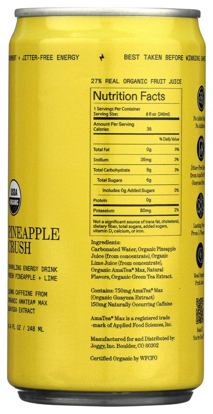 Joggy Organic Energy Drink | Pineapple Crush 1 pack