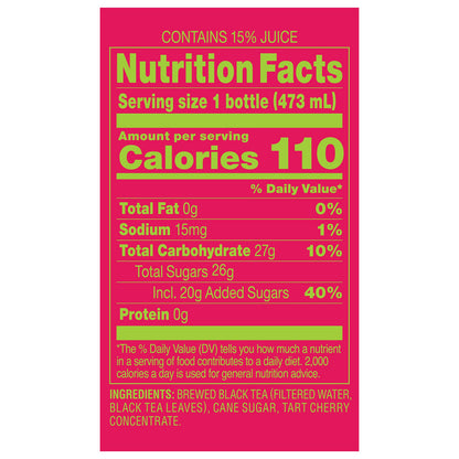 Leelanau Cherry Sweet Iced Tea, 16 fl oz (Pack of 12)