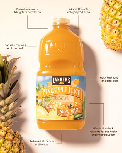 Langer, Pineapple Juice with Vitamin C, 64 Fl Oz Bottle