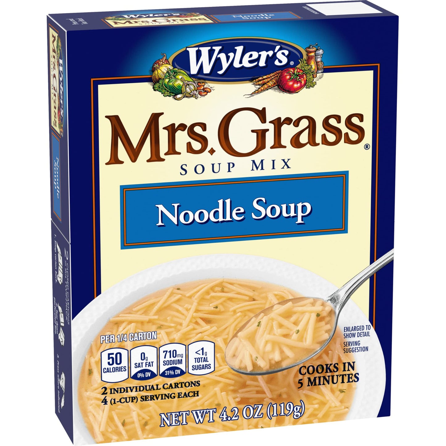 MRS GRASS MIX SOUP CHICKEN NOODLE, 4.2 OZ, 2 PACK