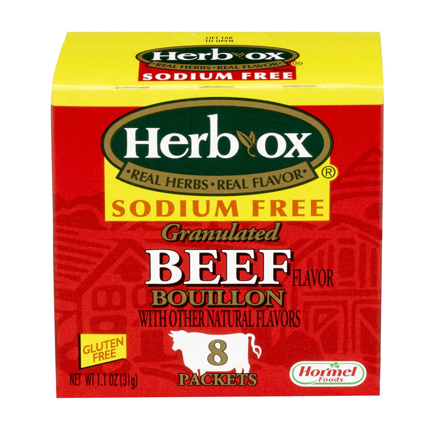 Herb-ox Beef Instant Broth & Seasoning, Sodium Free, 8 Count (Pack of 12)