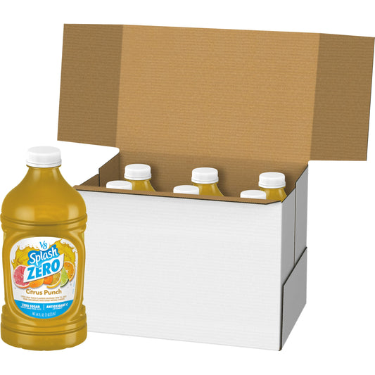 V8 Splash Citrus Punch Zero Sugar Juice Beverage, 64 fl oz Bottle (6 Pack)