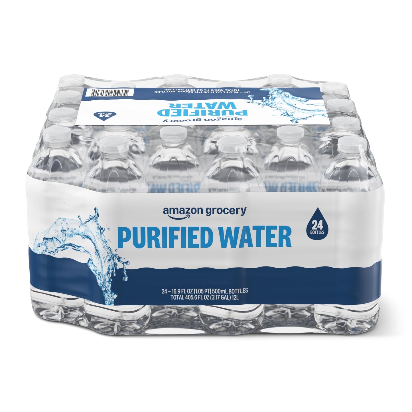 Amazon Grocery, Purified Water, 16.9 Fl Oz, Truckload of 19 Pallets of 84 Cases, 24 Bottles per Case (38,304 Ct)