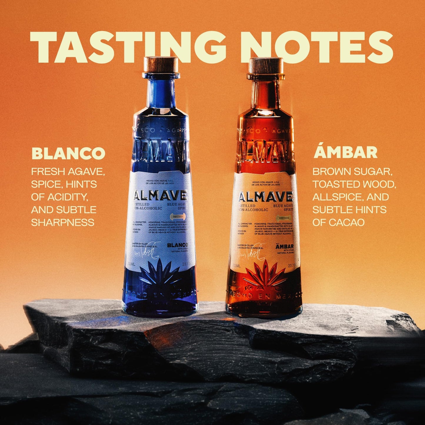 Almave Blanco Non-Alcoholic Blue Agave Spirit – The First Premium Tequila Alternative Made with Blue Agave – Handcrafted in Jalisco, Mexico