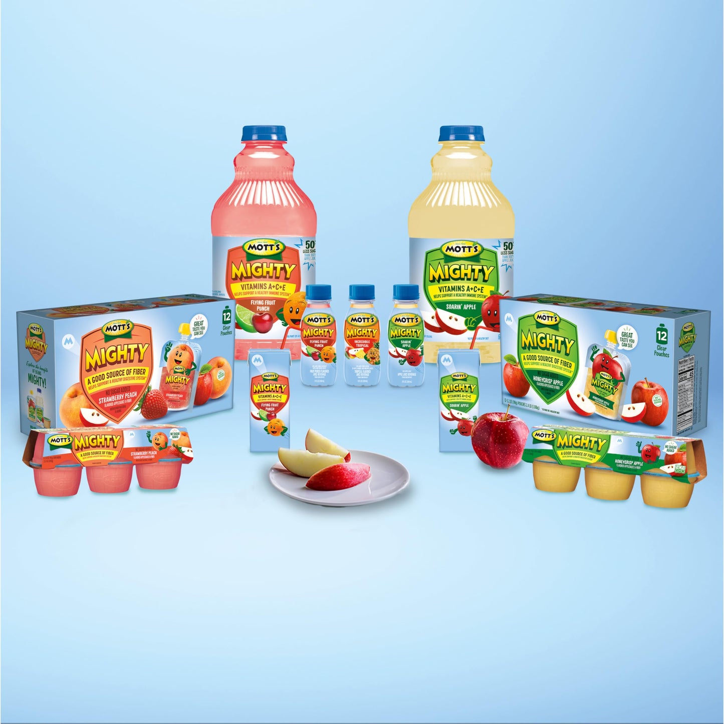 Mott's Mighty Soarin' Apple Juice Drink, 8 Fl Oz Bottles, 24 Count (8 Packs Of 6), 100% Fruit Juice Combined With Purified Water, Natural Flavors, And Vitamins A, C And E