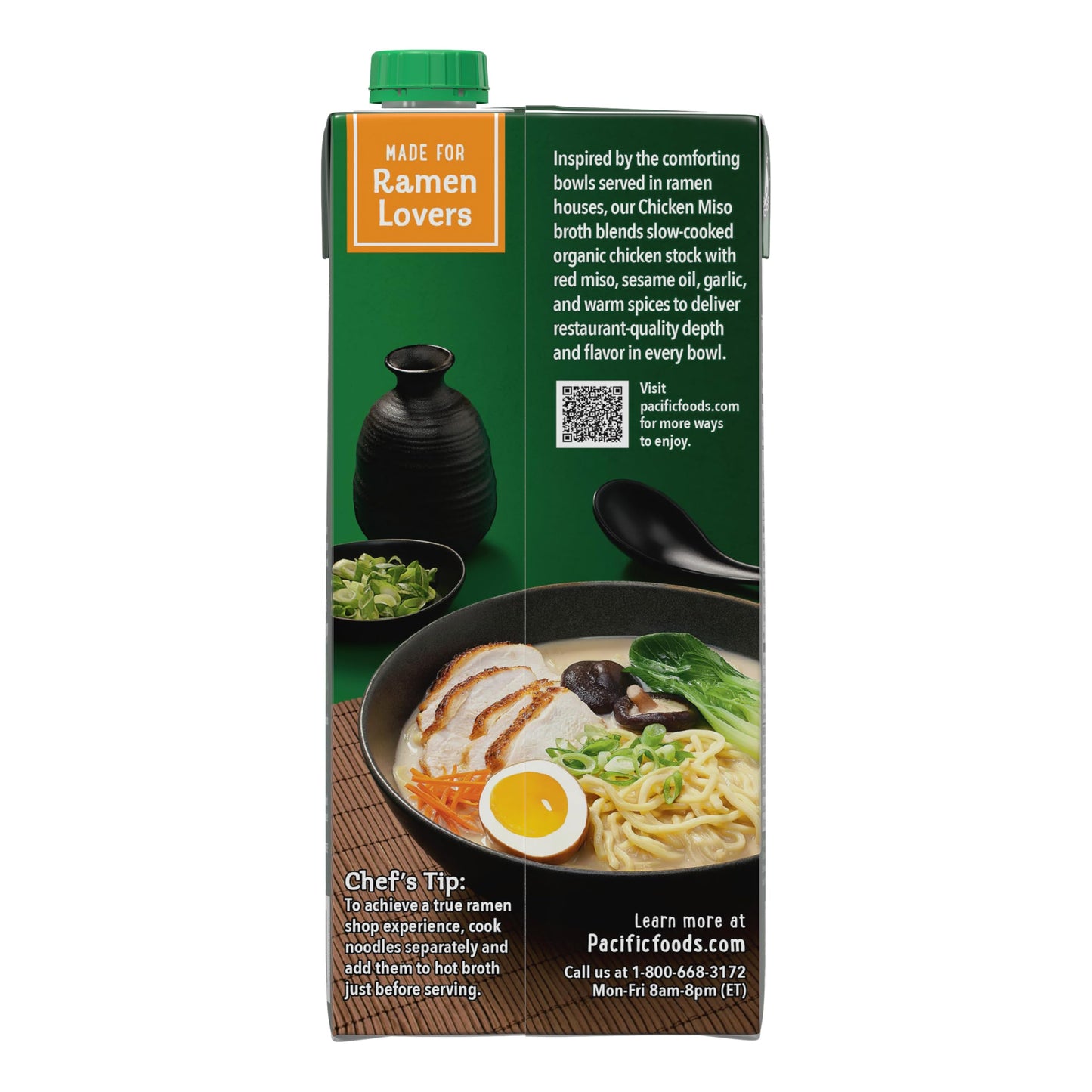 Pacific Foods Organic Chicken Miso Ramen Broth, 32 Oz Carton (12 Pack)