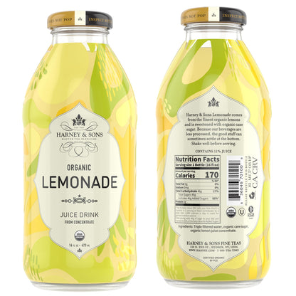 Harney & Sons Juice, Organic Lemonade, 16 Ounce (Pack of 12)