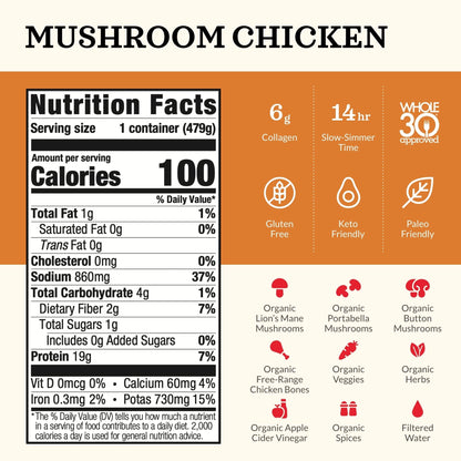 Kettle and Fire Mushroom Chicken, Beef, and Chicken Sipping or Cooking Bone Broth Variety Pack, Keto, Paleo, and Whole 30 Approved, Gluten Free, High in Protein and Collagen, 6 Pack