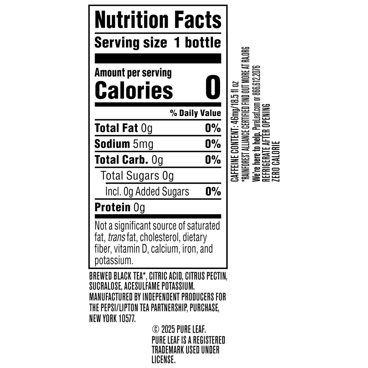 Pure Leaf Zero Sugar Sweet Tea 18.5oz
