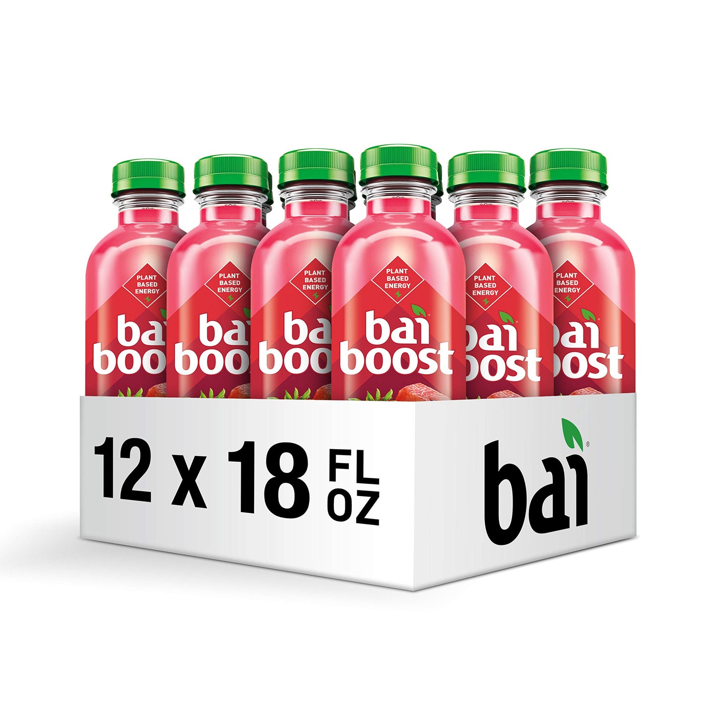 Bai Boost Watamu Strawberry Watermelon, Antioxidant Infused Beverage, 18 fl oz bottle (Pack of 12)
