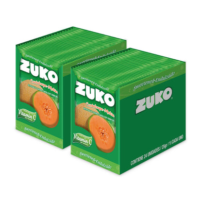 Zuko Cantaloupe Powdered Drink Mix, No Added Sugar Needed, 48 Ct Individual Packets