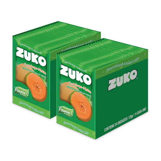 Zuko Cantaloupe Powdered Drink Mix, No Added Sugar Needed, 48 Ct Individual Packets