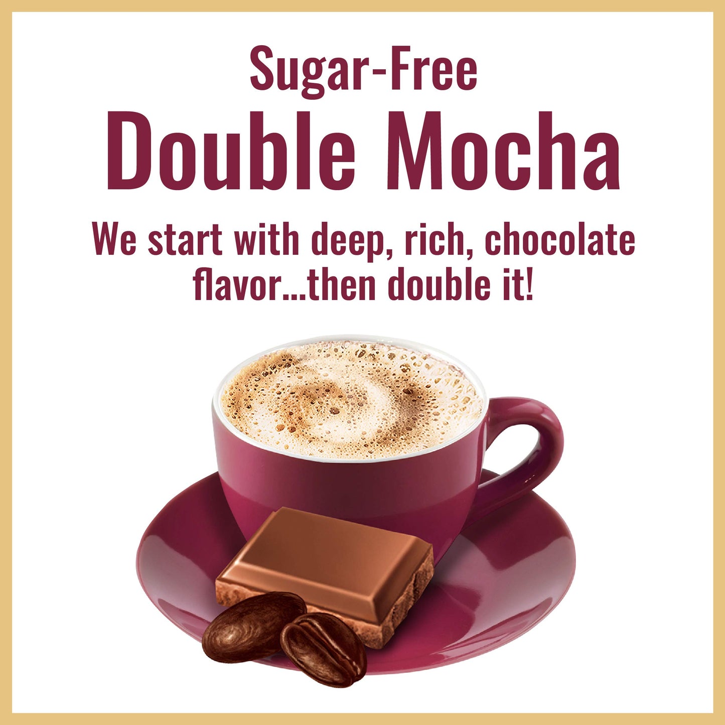 Hills Bros. Instant Sugar-Free Double Mocha Cappuccino Mix - Easy to Use, Enjoy Coffeehouse Flavor From Home - Frothy, Decadent Cappuccino With 0% Sugar and 10g of Carbs (Pack of 6)