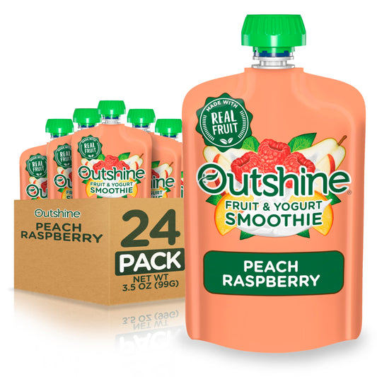 Outshine Smoothie Raspberry Peach Flavor Pouches, 6(4x3.5oz)US