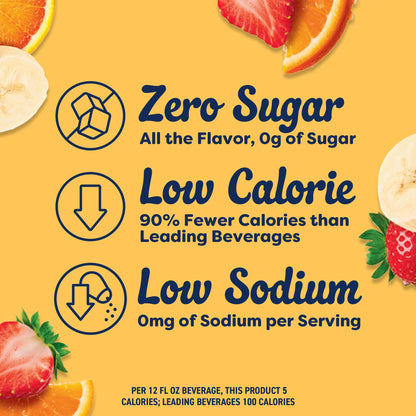 Crystal Light Drink Mix, 6 Pitcher Packets, for Flavorful Hydration and Shareable Refreshment, Strawberry Orange Banana artificial flavor, Zero Sugar, Low Calorie, 2.4 oz